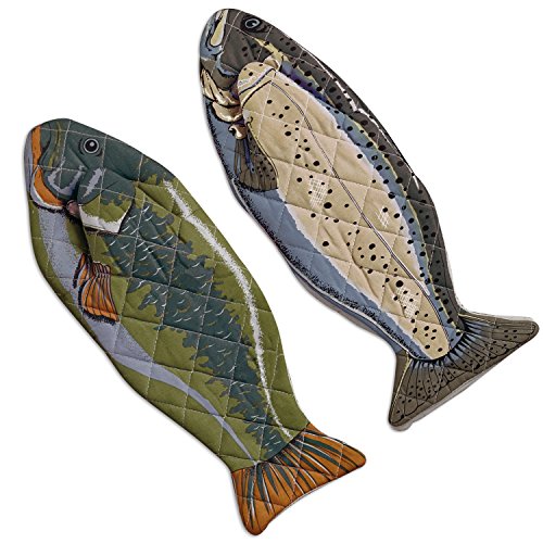 Product Cover DII Cotton Lake House Fish Oven Mitts, 6 X 16.5