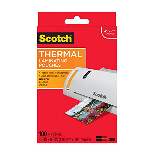 Product Cover Scotch Thermal Laminating Pouches, 4 x 6-Inches, Photo Size, 100-Pouches (TP5900-100)