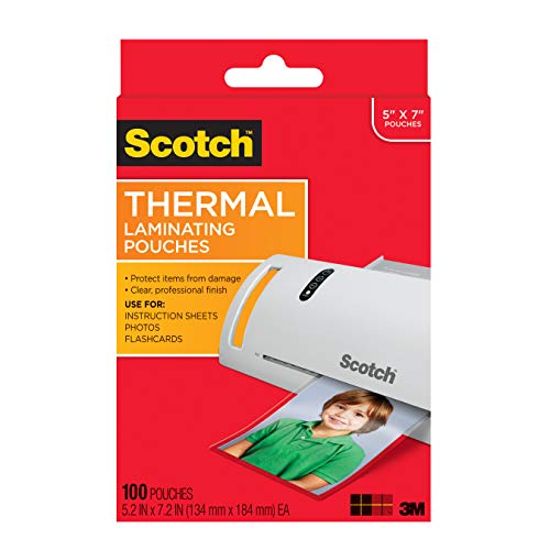 Product Cover Scotch Thermal Laminating Pouches, 5 x 7-Inches, Photo Size, 100-Pouches (TP5903-100)