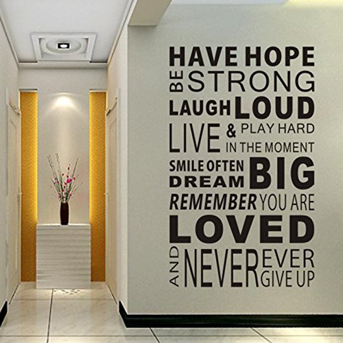 Product Cover Delma Inspirational Wall Decals Quotes,Word Wall Sticker Quotes,Motivational Wall Decal,Family Inspirational Wall Art Sticker Vinyl Wall Mural Paint Decor