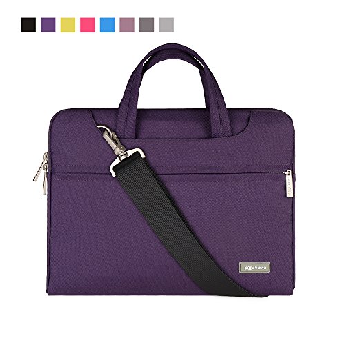 Product Cover Qishare 11.6 12 inch Laptop Case Laptop Shoulder Bag, Multi-functional Notebook Sleeve Carrying Case With Strap for Notebook Microsoft Surface Pro 6/5/4/3 Macbook Air 11 12(Purple)