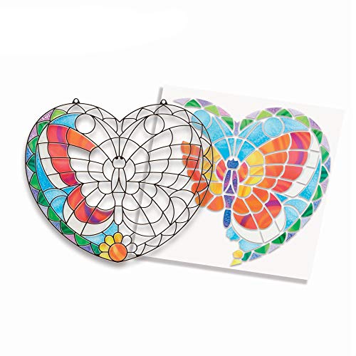 Product Cover Melissa & Doug Stained Glass Made Easy Activity Kit (Arts and Crafts, Develops Problem Solving Skills, Butterfly, 140+ Stickers)