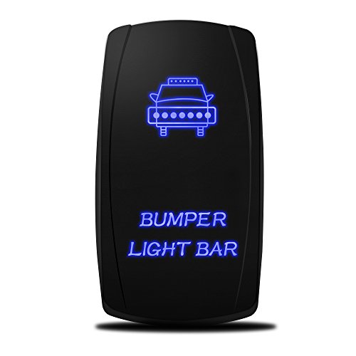 Product Cover MicTuning LS081502JL Backlit Bumper Lights, Rocker Switch Kit, On/Off LED Light, 20A, 12V, Toggle, Blue