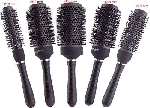 Product Cover Round Thermal Brush Set, Professional Nano Ceramic & Ionic Barrel Hair Styling Blow Drying Curling Brush, 5 Different Sizes