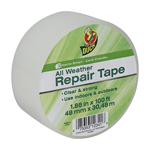 Product Cover Duck Brand All Weather Indoor/Outdoor Repair Tape, Clear, 1.88-Inch x 100-Feet, Single Roll, 281230