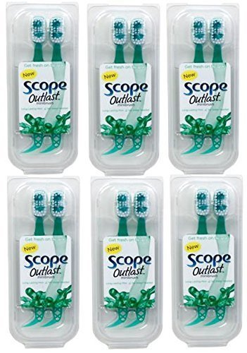 Product Cover Crest Scope | Mini Brushes-Disposable Toothbrushes with Toothpaste and Pick for Work or Travel (12count, 6 Pack (12 Brushes))