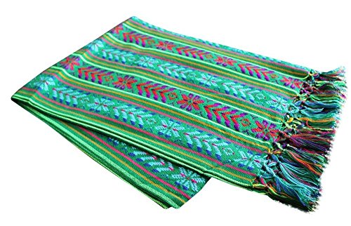 Product Cover Del Mex Mexican Rebozo Shawl Blanket Doula (Regular (6 ft x 2.5 ft), Green)