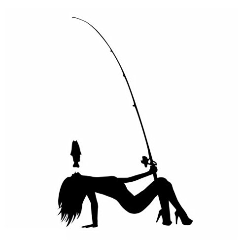 Product Cover Fishing Pole Dancer Vinyl Decal Sticker Car Auto Wall Laptop Cell Phone, Die Cut Vinyl Decal for Windows, Cars, Trucks, Tool Boxes, laptops, MacBook - virtually Any Hard, Smooth Surface