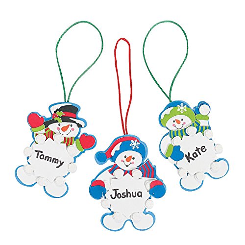Product Cover Set of 12 Snowman Snowflake Christmas Ornament Foam Craft Kit