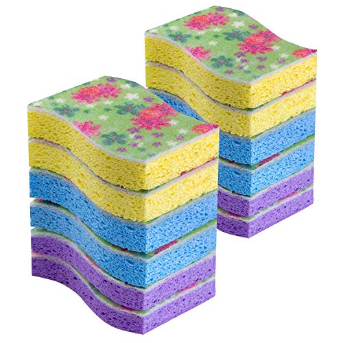 Product Cover MR.SIGA Cellulose Scrub Sponge, Kitchen and Dish Scrubber, 12-Pack, Size 11 x 7 x 2.2cm
