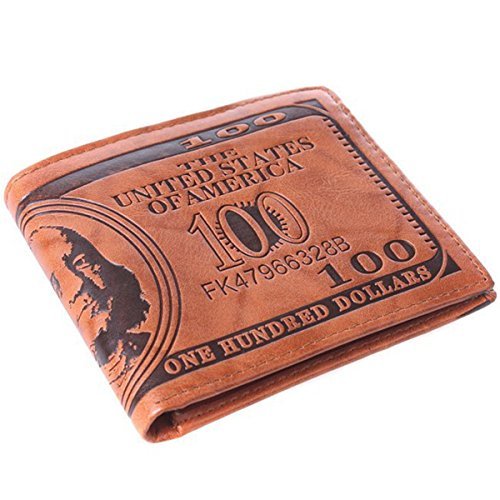Product Cover HENGSONG Men US Dollar Bill Wallet PU Leather Credit Card Photo Holder Bifold Billfold (?Dark Brown)