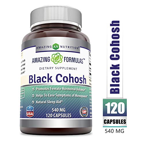 Product Cover Amazing Formulas Black Cohosh, 540mg Supplement with Pure Root Extract All Natural Support for Womens Health and Well-Being 120 Capsules