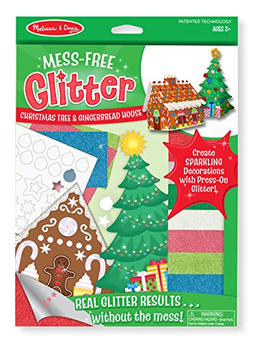 Product Cover Melissa & Doug Mess-Free Glitter Christmas Tree and Gingerbread House (Great Gift for Girls and Boys - Best for 5, 6, 7, 8, 9 Year Olds and Up)