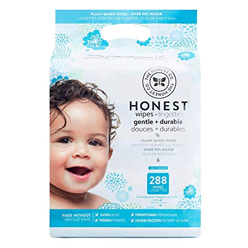 Product Cover The Honest Company Baby Wipes - Pure and Gentle Plant-Based Alcohol, Fragrance and Paraben Free Hypoallergenic Honest Wipes 288 Count (Packaging May Vary)