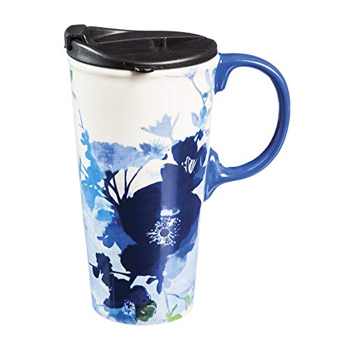 Product Cover Bella Blue 17 OZ Ceramic Coffee Cup - 4 x 5 x 6 Inches