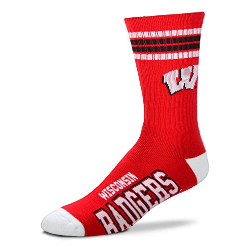 Product Cover For Bare Feet Mens NCAA 4 Stripe Deuce Crew Socks