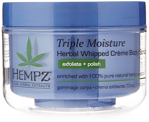Product Cover Hempz Triple Moisture Herbal Whipped Creme Body Scrub, Light Blue, Enchanted Grapefruit/Sparkling Peach, 7.3 Fluid Ounce