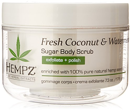 Product Cover Hempz Herbal Sugar Body Scrub, Pearl White, Fresh Coconut/Watermelon, 7.3 Fluid Ounce