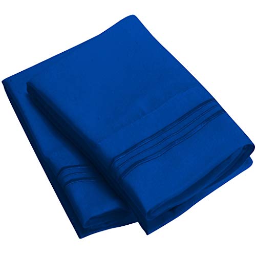 Product Cover Mellanni Luxury Pillowcase Set - Brushed Microfiber 1800 Bedding - Wrinkle, Fade, Stain Resistant - Hypoallergenic (Set of 2 Standard Size, Imperial Blue)
