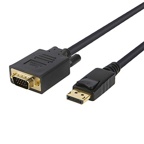 Product Cover DP to VGA Cable, CableCreation 6Ft Displayport to VGA Cable Gold Plated, Standard DP Male to VGA Male Cable Black Color