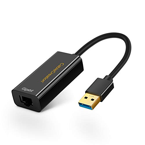 Product Cover USB 3.0 Network Adapter, CableCreation Gold Plated USB to RJ45 Gigabit Ethernet Adapter Supporting 10/100/1000 Mbps Ethernet for Windows, Mac, macOS X, Black