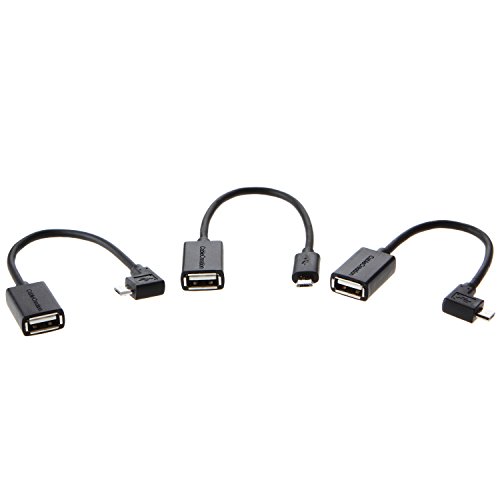 Product Cover CableCreation Micro USB OTG Cable, 3 Pack Micro USB to USB Female OTG Cable, On The Go Adapter, Assorted by Straight, Left, Right Angle Compatible with Flash Drive Mouse, Keyboard, 6 Inch Black