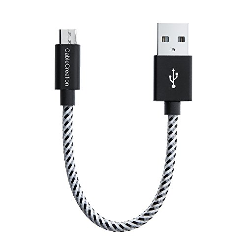 Product Cover CableCreation Micro USB Cable- High-Speed USB A Male to Micro USB Triple Shielded 24AWG Wire Cable 15CM, Black Color