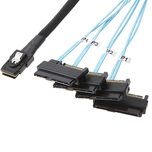 Product Cover CableCreation Internal Mini SAS 36pin SFF-8087 to (4) 29pin SFF-8482 connectors with SATA Power ,1M