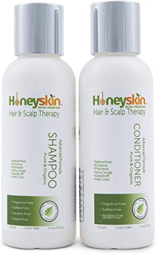 Product Cover Hair Growth Shampoo and Conditioner Set - with Manuka Honey, Aloe Vera and Coconut Oil - for Frizzy, Itchy and Dry Scalp - Hair Loss and Thinning Treatment - Paraben and Sulfate Free (4oz)