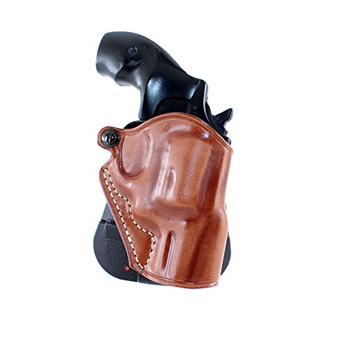 Product Cover Premium Leather OWB Paddle Revolver Holster with Open Top fits, Smith Wesson J-Frame 2