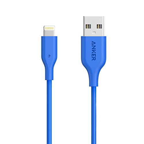 Product Cover Anker Powerline 3ft Apple MFi Certified Lightning to USB Cable Sturdy Charging Cord for iPhone Xs/XS Max/XR/X / 8/7 / 6s / Plus, iPad Mini/Air, iPod Touch(Blue)