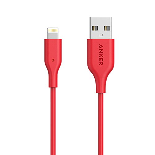 Product Cover Anker iPhone Charger, Powerline Lightning Cable (3ft), Apple MFi Certified High-Speed Charging Cord Durable for iPhone Xs/XS Max/XR/X / 8/8 Plus / 7/7 Plus, and More (Red)