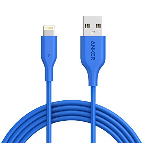 Product Cover Anker Powerline Lightning (6ft) Apple MFi Certified Durable Lightning Cable/Charger Cord, for iPhone 11/11 Pro/11 Pro Max/X/XS/XR/XS Max/8/8 Plus, iPad Mini/Air, iPod (Blue)