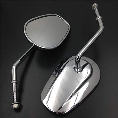 Product Cover SMT-Chrome Rearview Shining Shining Mirrors Compatible With Harley Davidson FLSTC FXDB DYNA FXDF FLSTF 8mm [B013JV6TUG]