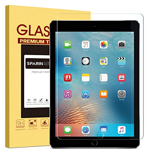 Product Cover iPad Pro 9.7 Screen Protector, SPARIN [Tempered Glass] [.3mm / 2.5D] [Ultra Clear High Definition] Screen Protector for iPad Air, iPad Air 2, iPad Pro 9.7 inch (2016 Version)