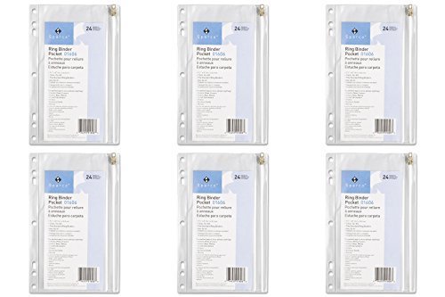 Product Cover SPR01606 - Vinyl Ring Binder Pocket, 9-1/2x6, Clear, 6 Packs