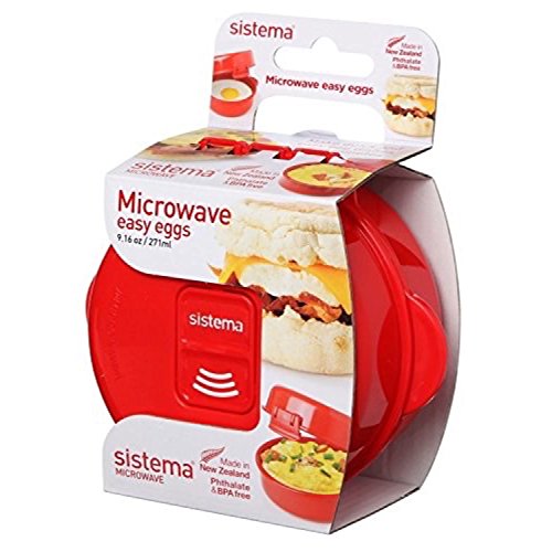 Product Cover Sistema Microwave  Cookware Easy Eggs, Red, 9.16 Oz/271 ml