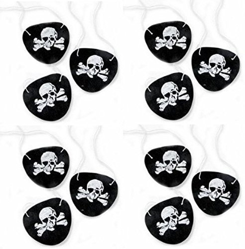 Product Cover Black Felt Pirate Captain Eye Patches Skull Crossbones For Children Party Favors And Costume Prop (24 Pack) By Super Z Outlet