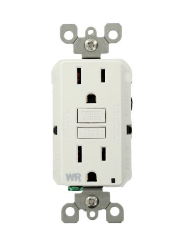 Product Cover Leviton GFWR1-W Self-Test SmartlockPro Slim GFCI Weather-Resistant Receptacle with LED Indicator, 15 Amp, White