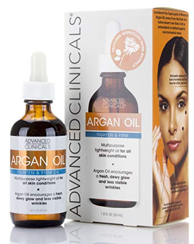 Product Cover Advanced Clinicals Luxury Pure Argan Oil. Lightweight facial Oil Reduces the Appearance of Wrinkles and hydrates dry skin. 1.8 Fl Oz.