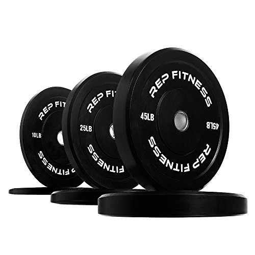 Product Cover Rep Bumper Plates for Strength and Conditioning Workouts and Weightlifting 160 lb Set