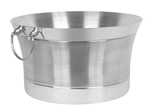 Product Cover BirdRock Home Double Wall Round Beverage Tub - Stainless Steel - Ice Bucket - Metal Drink Cooler - House Party - Handles Small Container - Small