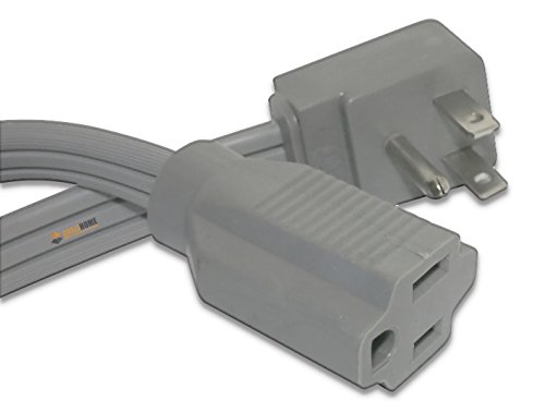 Product Cover #1 Best Quality Heavy Duty Extension Cord Wire, Grey, (3 FT) Ideal for Air Conditioner and Major Appliance