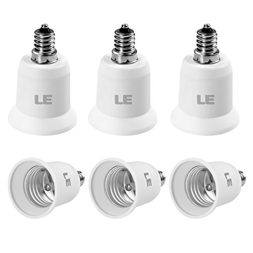 Product Cover LE E12 to E26 Light Socket Adapter, Bulb Base Converter, Pack of 6