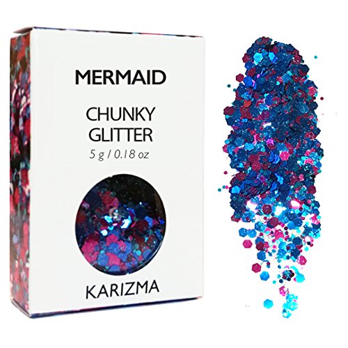 Product Cover Mermaid Chunky Glitter ✮ COSMETIC GLITTER KARIZMA ✮ Festival Beauty Makeup Face Body Hair Nails