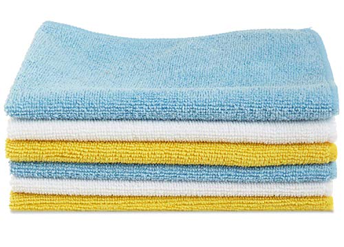 Product Cover AmazonBasics CW190423D_EU Microfiber Cleaning Cloth - 222 GSM (Pack of 6), Multicolor