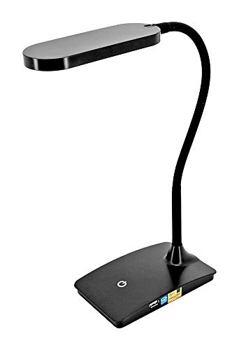 Product Cover TW Lighting IVY-40BK The IVY LED Desk Lamp with USB Port, 3-Way Touch Switch, Black