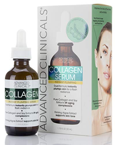 Product Cover Bonus size 1.75oz Advanced Clinicals Collagen Facial Serum - Reduces the appearance of wrinkles, dark circles, and fine lines. (1.75oz)