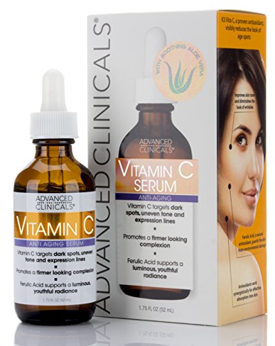 Product Cover Advanced Clinicals Vitamin C Anti-aging Serum for Dark Spots, Uneven Skin Tone, Crows Feet and Expression Lines. (1.75oz)