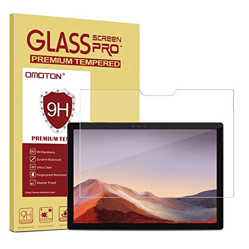 Product Cover OMOTON Screen Protector Compatible with Surface Pro 7 / Surface Pro 6 / Surface Pro (5th Gen) / Surface Pro 4 [12.3 Inch] - [Tempered Glass] [High Responsivity] [Scratch Resistant] [High Definition]